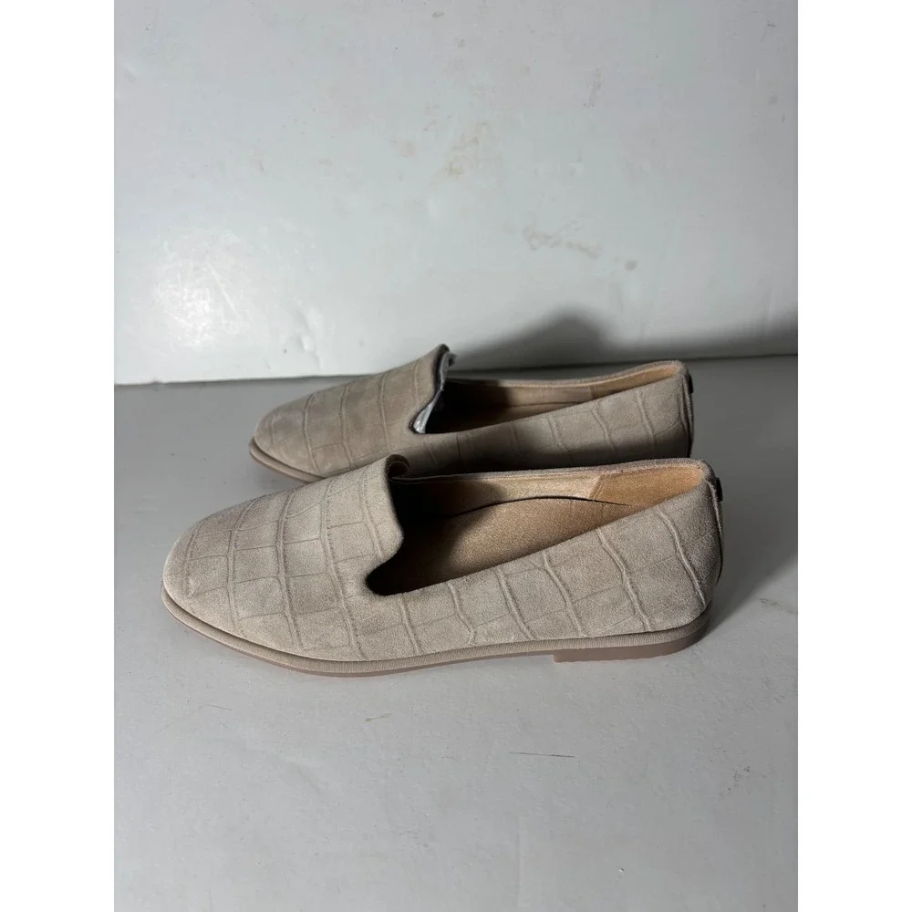Vionic Willa 2.0 Loafers Womens 6.5 Cobblestone Suede Beige Slip On Comfort